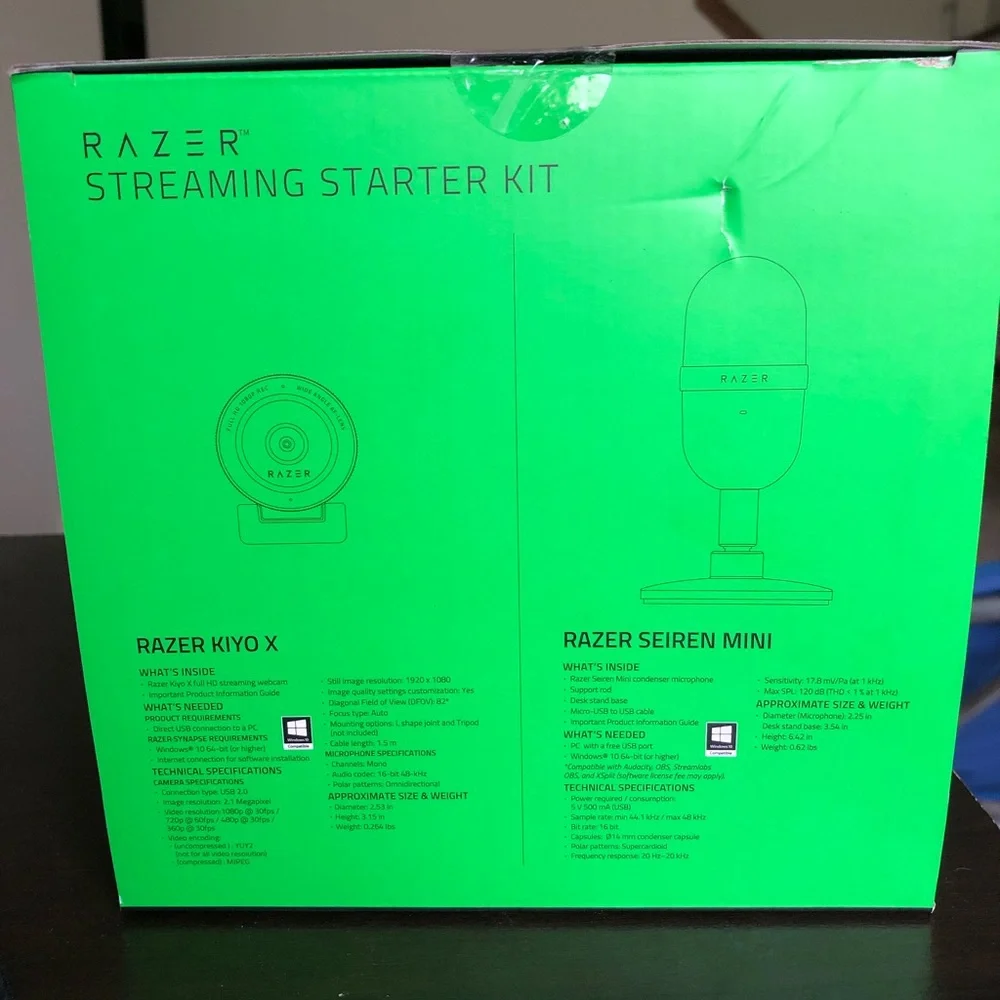 Razer streaming kit - Microphone and Webcam